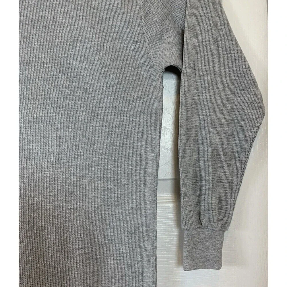 Galaxy by Harvic Thermal Long Sleeve Pullover T-Shirt Mens 2XL Waffle Knit Gray